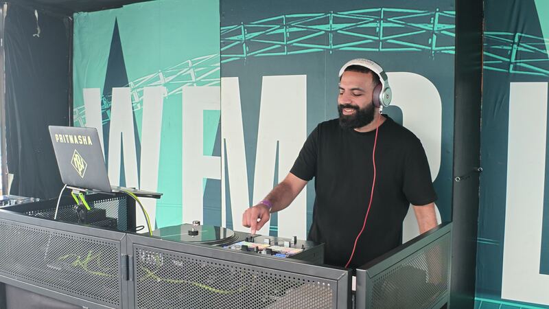 Prit Nasha mixing at the East Village Fan Zone, Wembley Stadium, 12 September 2026
